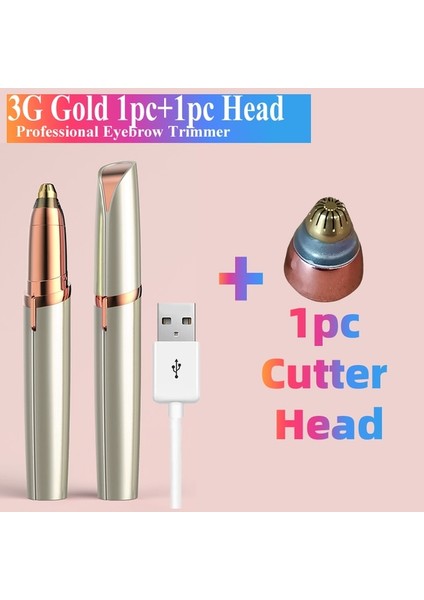 3g Altın 1 Adet -1 Kafa 2023 Epilatör Yüz Epilasyon Ağrısız Yüz Tıraş Makinesi Elektrikli Giyotin Saç Çıkarıcı Bikini Tüy Dökücü Tıraş Makinesi Kadınlar Için (Yurt Dışından)