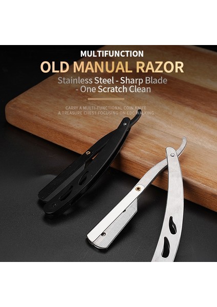 Altın Jilet Erkekler Tıraş Berber Aletleri Saç Jilet ve 10 Bıçak Antik Siyah Katlanır Tıraş Bıçağı Paslanmaz Çelik Epilasyon Jilet Kırpma (Yurt Dışından) modelleri