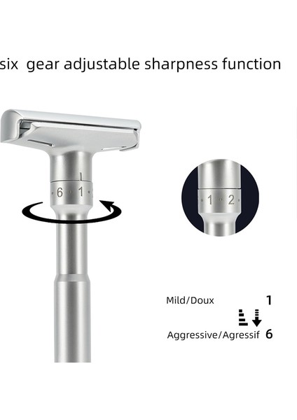 Taban Ayarlanabilir Çift Kenarlı Gümüş Klasik Emniyetli Jilet Erkek Tıraş Bıçağı 5 Adet Titanyum Kaplamalı Bıçaklar Tıraş Makinesi Jilet (Yurt Dışından) modelleri
