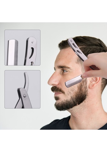 Altın Jilet Erkekler Tıraş Berber Aletleri Saç Jilet ve 10 Bıçak Antik Siyah Katlanır Tıraş Bıçağı Paslanmaz Çelik Epilasyon Jilet Kırpma (Yurt Dışından) fırsatları