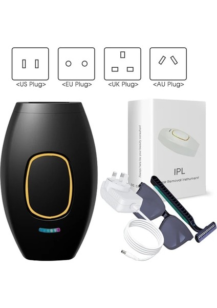 Siyah Ingiltere Tak Lazer Epilatör Kadınlar Için Ağrısız Epilasyon Ev Kullanımı Cihazları Vücut Bikini Ipl 500000 Flaş Depilatör Bakliyat Kalıcı Epilatör (Yurt Dışından)
