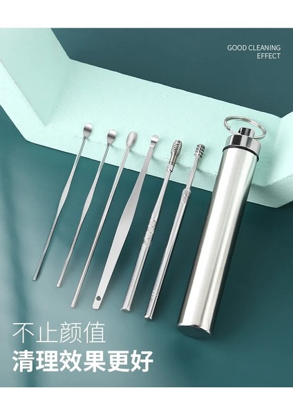 Es2-Tk-6pcs 6/7pcs Paslanmaz Çelik Set Kulak Kiri Toplayıcı Kulak Temizleyici Balmumu Temizleme Kulak Delme Kiti Kulak Seçici Sağlık Kulakları Kulak Bakımı (Yurt Dışından) fırsatları