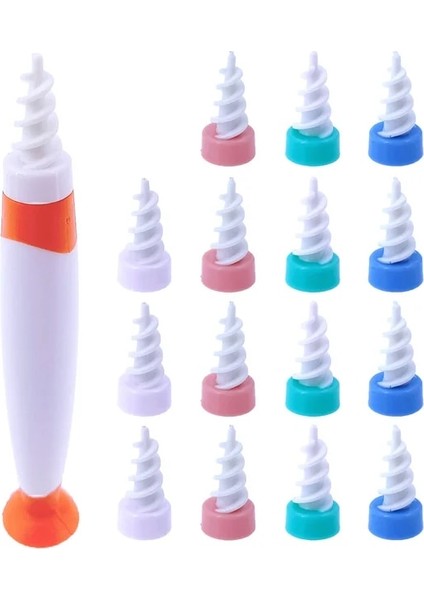 ORANGE-XY-16PCS 16 Adet Kulak Temizleyici Silikon Kulak Kaşığı Araç Seti 360° Bakım Yumuşak Spiral Kulaklar Bakımı Sağlık Araçları Temizleme Kulak Kiri Temizleme Aracı (Yurt Dışından)