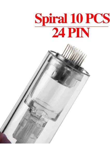 10 Adet 24PIN Kablosuz V1 Derma Kalemi LED Ekran ile 5 Seviye Dermapen Mikroiğne Mikroiğneleme Meterapi Izleri Mts Makinesi (Yurt Dışından)