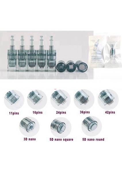 Nano R 10 Adet Yedek Iğne Kartuşu Dr.pen M8 Mikro Iğne 16 Pin/11 Pin/36 Pin/5d Nano Mikro Cilt Iğneleme Ucu Derma Damgası (Yurt Dışından)