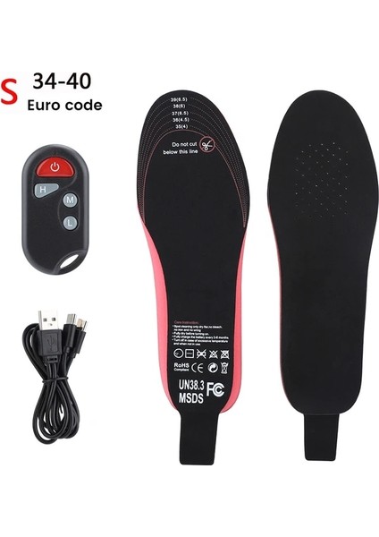 S 34-40 Elektrikli Isıtmalı Tabanlık 3 Vitesli Sıcaklık Ayarı Ayak Isıtıcı Uzaktan Kumanda Şarj ile Açık Hava Spor Şok Emme (Yurt Dışından) fiyatları