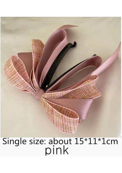 Pembe Yay Muz Klip Yüksek At Kuyruğu Sabit Klip Arka Kafa Firkete Moda At Kuyruğu Tutucu Saç Pençe Klip Kızlar Saç Aksesuarları (Yurt Dışından)