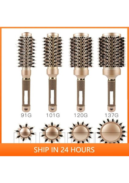 Gri 32MM 1 Pc 4 Boyutları Profesyonel Salon Şekillendirici Araçları Yuvarlak Saç Tarak Kuaförlük Saç Maşası Fırçaları Tarak Varil Tarak 2 # (Yurt Dışından)