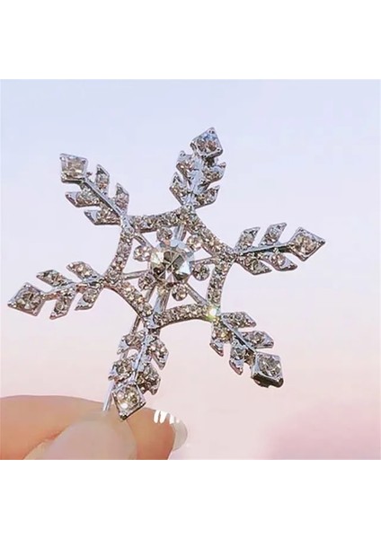 Gümüş Kar Tanesi Taklidi Saç Klipler Kristal Firkete Tokası Düğün Gelin Noel Süsler Saç Aksesuarları Kadın Kızlar Için (Yurt Dışından)