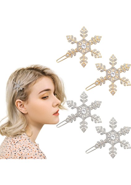 Gümüş Kar Tanesi Taklidi Saç Klipler Kristal Firkete Tokası Düğün Gelin Noel Süsler Saç Aksesuarları Kadın Kızlar Için (Yurt Dışından) fiyatları