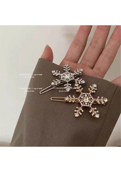 Gümüş Kar Tanesi Taklidi Saç Klipler Kristal Firkete Tokası Düğün Gelin Noel Süsler Saç Aksesuarları Kadın Kızlar Için (Yurt Dışından) indirimleri