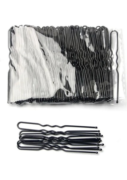 100 Adet 5cm Siyah 50 Adet/torba 6cm Kadın Saç Dalgalı U Şeklinde Bobby Pin Tokası Salon Kavrama Saç Klipleri Tokalar Siyah Metal Saç Aksesuarları Topuz (Yurt Dışından)