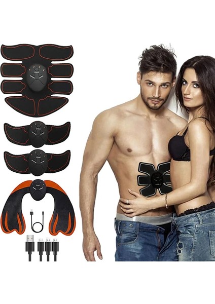 6 Kalça Ems Kas Stimülatörü Abs Toner USB Karın Sıkılaştırma Kalça Eğitmen Bacak Kol Göbek Egzersiz Masaj Basın Şekillendirme Egzersiz Ev Spor Salonu (Yurt Dışından) modelleri