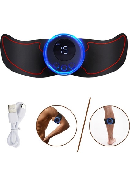 B Elektrikli Kas Stimülatörü Ems Karın Fitness Çıkartmalar Şarj Edilebilir Vücut Ince Masaj Kablosuz LCD Ekran Kalça Eğitmen (Yurt Dışından)