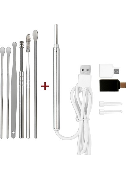 Tip 2 Şerit Hd Görsel Kulak Endoskop 3 In 1 USB Otoskop Kulak Kiri Temizleme Muayene Mini Kamera Earpick Bakım Aracı Android Telefon Pc Için (Yurt Dışından)