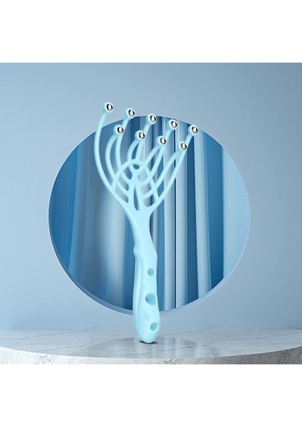 Blue-9-04 Grabki Do Skory Glowy Rake Kafa Masajı Topu Tarak Beş Pençeli Kafa Derisi Manyetik Boncuk Stres Giderici Saç Fırçası Beş Parmak Masajı (Yurt Dışından)