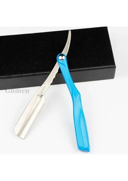 Mavi Saplı Jilet Yüksek Kaliteli Geleneksel Erkek Jilet Çinko Alaşım Manuel Tıraş Makinesi Sakal ve Yüz Epilatör Kuaför Tüy Bıçak (Yurt Dışından)