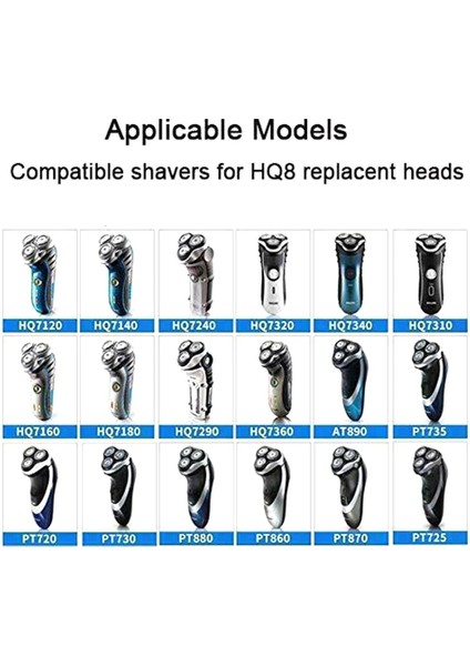 9 Adet Yedek Tıraş Başlıkları Bıçaklar Kesiciler Philips Norelco Hq8 Tıraş Makinesi Elektrikli Tıraş Makinesi (Yurt Dışından) modelleri