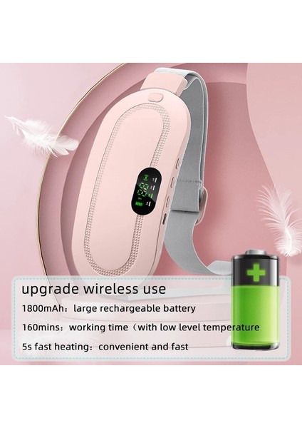 Pembe Kutu Adet Isıtma Yastığı Elektrikli Dönemi Kramp Masajı LCD Ekran ile Bayan Ağrısını Rahatlatmak Sıcak Kompres Bel Cihazı (Yurt Dışından) indirimleri