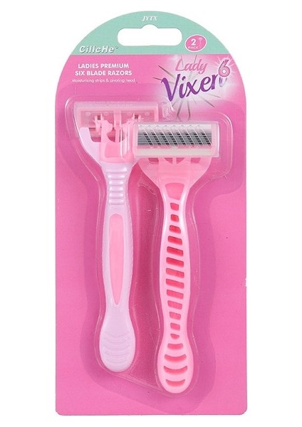 Pembe 6 Katmanlar 2 Jilet Tutucu Tıraş Makinesi (Yurt Dışından)