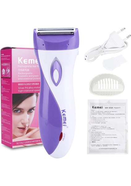 Mor Kutusuyla Abd Plug Saç Çıkarıcı Bayan Tıraş Makinesi Koltukaltı Saç Düzeltici Şarj Edilebilir Su Geçirmez Bikini Koltukaltı Jilet Kadınlar Için Akülü Epilatör (Yurt Dışından)