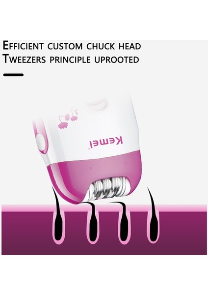 Kutu ile Kemei 6203 Kadınlar Için Güçlü Elektrikli Epilatör Bikini Koltukaltı Bacaklar Için Yüz Vücut Epilasyon Makinesi Şarj Edilebilir (Yurt Dışından) indirimleri