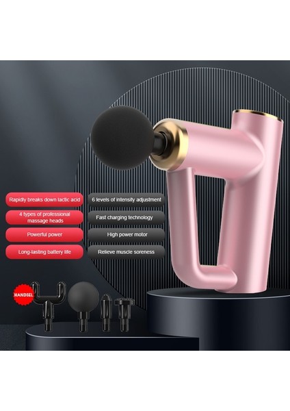 FG516-PEMBE Au 【sağlık Müdürü】 Masaj Tabancası Kas Rahatlama Vücut Gevşetme Elektrikli Masaj Cihazı Taşınabilir Çanta Terapi Tabancası Fitness Için (Yurt Dışından)