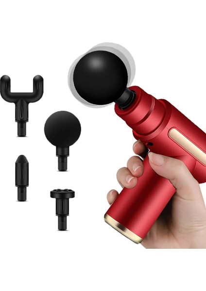 Kırmızı Nobox Usb'den Tip C'ye Şarj Ön Pano Tabancası Kas Gevşetme Cep Masaj Tabancası Sopa Mini LCD 32 Dişliler Fitness Vücut Masörü Omuz Ağrısı Kaldırma (Yurt Dışından) modelleri