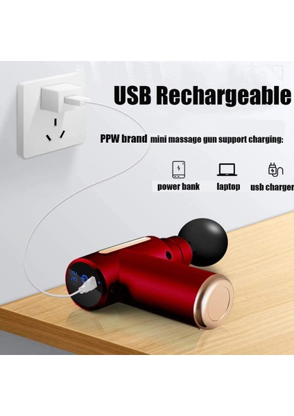 Kırmızı Nobox Usb'den Tip C'ye Şarj Ön Pano Tabancası Kas Gevşetme Cep Masaj Tabancası Sopa Mini LCD 32 Dişliler Fitness Vücut Masörü Omuz Ağrısı Kaldırma (Yurt Dışından) fırsatları