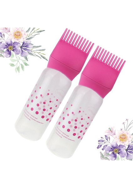 Pembe Saç Şişesi Aplikatör Tarak Boya Kök Yağı Fırça Şişeleri Sıkma Boyama Saç Derisi Renk Dağıtıcı Çok Ölçekli Mini Salon Tonu Yağlama (Yurt Dışından)