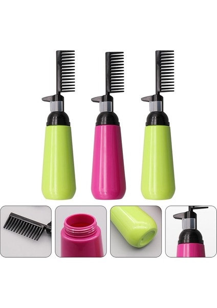 Gösterildiği Gibi 3 Adet Saç Rengi Tarak Şişe Kök Yağı Aksesuarları Salon Aplikatör Plastik Boya Boyama Ölçeği (Yurt Dışından)