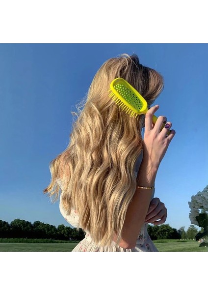 Sarı-Beyaz El 1 Adet Geniş Diş Hava Yastığı Tarak Pro Salon Saç Bakımı Şekillendirici Aracı Anti Arapsaçı Anti-Statik Saç Fırçası Kafa Tarak Kuaförlük Araçları (Yurt Dışından) fiyatları