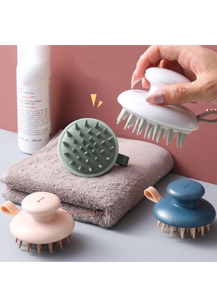 Mavi A Silikon Şampuan Başlığı Saç Derisi Masaj Fırçası Silikon Vücut Fırçası Saç Yıkama Tarak Banyo Spa Duş Fırçası Masaj Fırçası Saç Fırçası (Yurt Dışından)