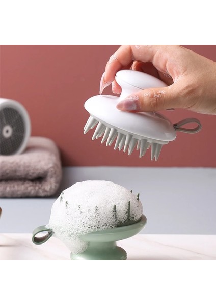 Mavi A Silikon Şampuan Başlığı Saç Derisi Masaj Fırçası Silikon Vücut Fırçası Saç Yıkama Tarak Banyo Spa Duş Fırçası Masaj Fırçası Saç Fırçası (Yurt Dışından)