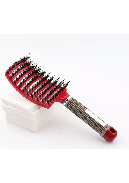Kırmızı Saç Fırçası Saç Derisi Masaj Tarak Saç Fırçası Kıl ve Naylon Kadın Islak Kıvırcık Detangle Saç Eldiven Salon Kuaförlük Şekillendirici Araçları (Yurt Dışından)