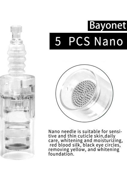 Dr.imp Kalem Için 5p Süngü Nano Dermapen Iğnesi Iğne Kalemi 9pin / 12PIN / 36 Pin Süngü Vida Bağlantı Noktası Mym Microneedling Elektrikli Dövme Makinesi (Yurt Dışından)