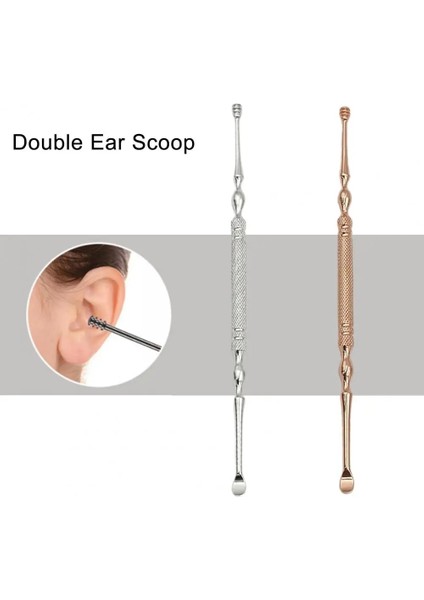 Sıcak Satış Paslanmaz Çelik Spiral Earpick Kulak Kepçe Kulak Kiri Kazma Aracı Ev Çift Kafa Damızlık Kulak Temizleme Aracı (Yurt Dışından)