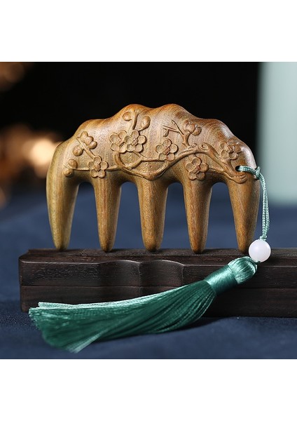 Stil 8 Sandal Ağacı Masaj Tarak Başlığı Meridyen Tarağı Tek Taraflı Oyma Geniş Dişli Yuvarlak Dişler Kalın Diş Kalınlaşmış Bütün Ahşap Tarak (Yurt Dışından)