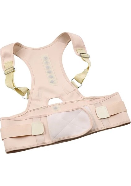 Bej S 50-55CM Duruş Düzeltici Manyetik Terapi Klavikula Geri Düzleştirici Omuz Desteği Brace Bel Kemeri Düzeltme Ayarlanabilir Erkek Kadın (Yurt Dışından)