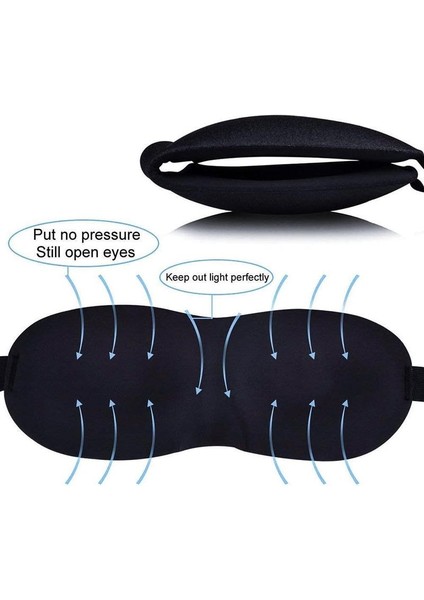 Gn 1 Adet Taşınabilir Körü Körüne Seyahat Eyepatch Seyahat 3D Relax Uyku Körü Körüne Göz Maskesi Uyku Yumuşak Yastıklı Gölge Kapak (Yurt Dışından)