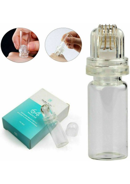 0.5mm Fda Hydra 64PIN Rulo Titanyum Ipuçları Mikroiğne 0.25MM Otomatik Altın Derma Damga Cilt Bakımı Yaşlanma Karşıtı Serum Enjeksiyonu Yeniden Kullanılabilir (Yurt Dışından)