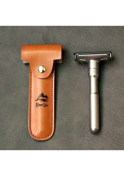 Jilet ve Deri Emniyetli Jilet Erkekler Için Düz Jilet Ayarlanabilir Yakın Tıraş Klasik Çift Kenarlı Tıraş Bıçağı Bıçak Değiştirme Tıraş Seti (Yurt Dışından)