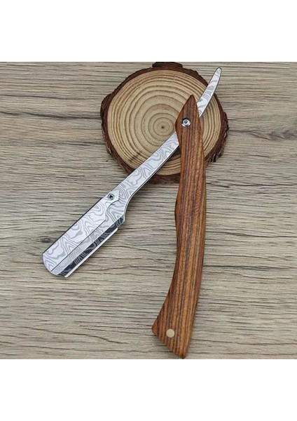 1 Jilet Tan Ahşap Saplı Bıçak Tıraş Jilet Profesyonel Berber Tıraş Makinesi Kaş Jilet Erkek Değiştirilebilir Bıçaklı Tıraş Bıçağı Erkekler Hediye (Yurt Dışından)