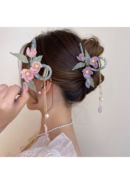 Mor Moda Hollow Out Saç Pençe Zarif Çiçek Püskül Metal Firkete Süper Peri Arka Kafa At Kuyruğu Köpekbalığı Klip Kadın Saç Aksesuarı (Yurt Dışından) fiyatları