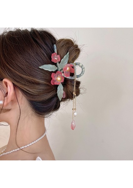 Mor Moda Hollow Out Saç Pençe Zarif Çiçek Püskül Metal Firkete Süper Peri Arka Kafa At Kuyruğu Köpekbalığı Klip Kadın Saç Aksesuarı (Yurt Dışından) modelleri