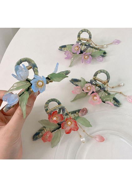 Mor Moda Hollow Out Saç Pençe Zarif Çiçek Püskül Metal Firkete Süper Peri Arka Kafa At Kuyruğu Köpekbalığı Klip Kadın Saç Aksesuarı (Yurt Dışından) indirimleri