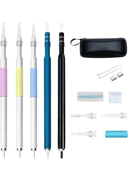 0.3mp Tam Mavi Tıbbi USB Android Pc Kulak Kiri Temizleme Ağız Kulak Burun Endoskop Seçici Kaşık Otoskop Temizleyici Kulak Kirini Temizleme Kamera Sağlık (Yurt Dışından)