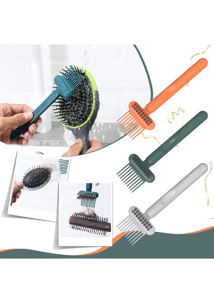 2ın1 Tarak Temizleme Fırçası Saç Fırçası Temizleyici Tırmık Tarak Gömülü Alet Mini Saç Kir Sökücü Saç Tozunu Çıkarmak Için Ev Salon Kullanımı (Yurt Dışından)