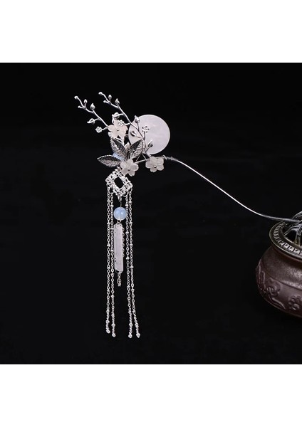 Gösterisi Olarak Yeni Kadın Fotoğraf Elbise Aksesuarları Peri Çiçek Ay Desen Firkete Nefis Arkaik Uzun Püsküller Saç Pençe Ma (Yurt Dışından) fiyatları