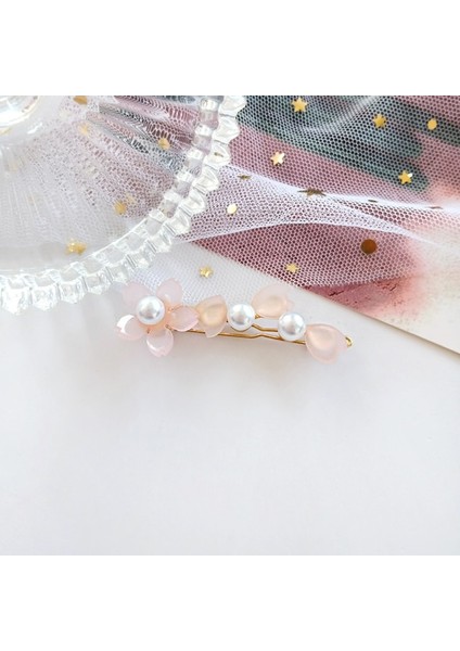 C Yeni Kawaii Sakura Çiçek Tokalar Vintage Zarif Inci Püskül Tokası Çin Tradditonal Hanfu Saç Aksesuarları Kadınlar Için (Yurt Dışından)